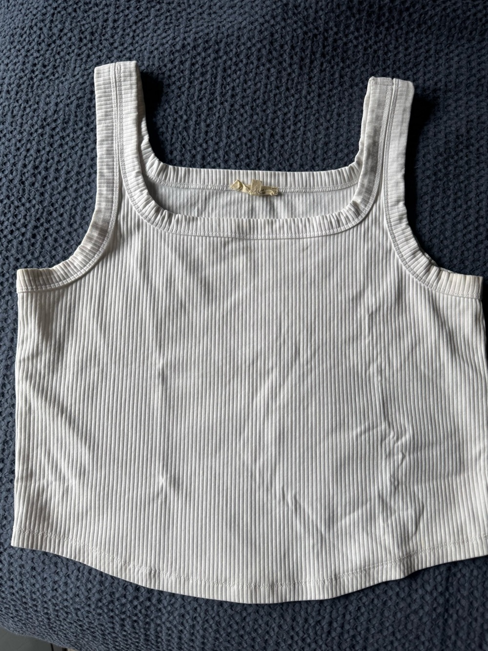 Madewell Classic Ribbed Cropped White Tank Top